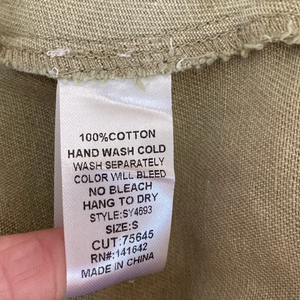 She + Sky Olive Green Denim Dress - Picture 11 of 11